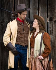 Matt Henningsen and Liz Earle in costume for "Annie Get Your Gun"